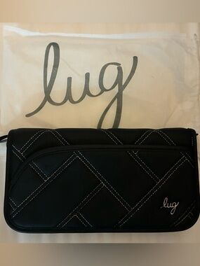 Lug Tango Travel RFID Wallet Black Rainbow Stitch NWT